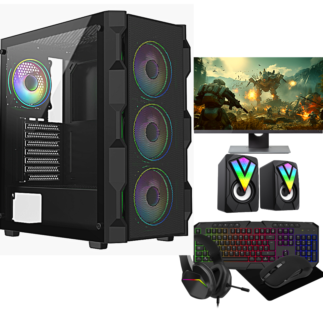 Savitar Flash i7 Gaming PC – 8GB RAM, 128GB SSD + 500GB HDD, GT710/730 2GB, 22" Monitor, Free Speakers – Budget Gaming Bundle