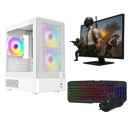Savitar Luna White Gaming Pc Bundle intel core i5/i7, 16GB Ram, 128GB SSD, 500GB/1000GB HDD GT730 22" inch monitor